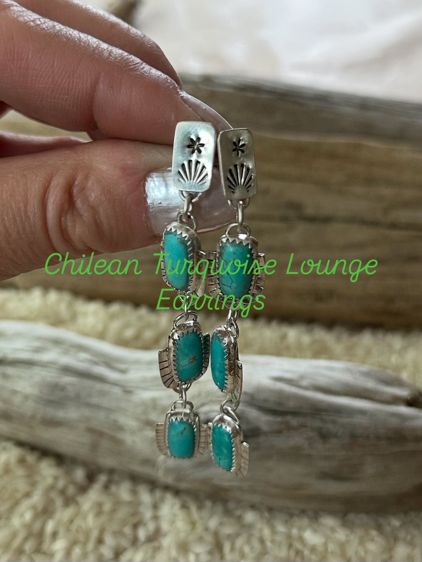 Chilean Turquoise Lounge earrings