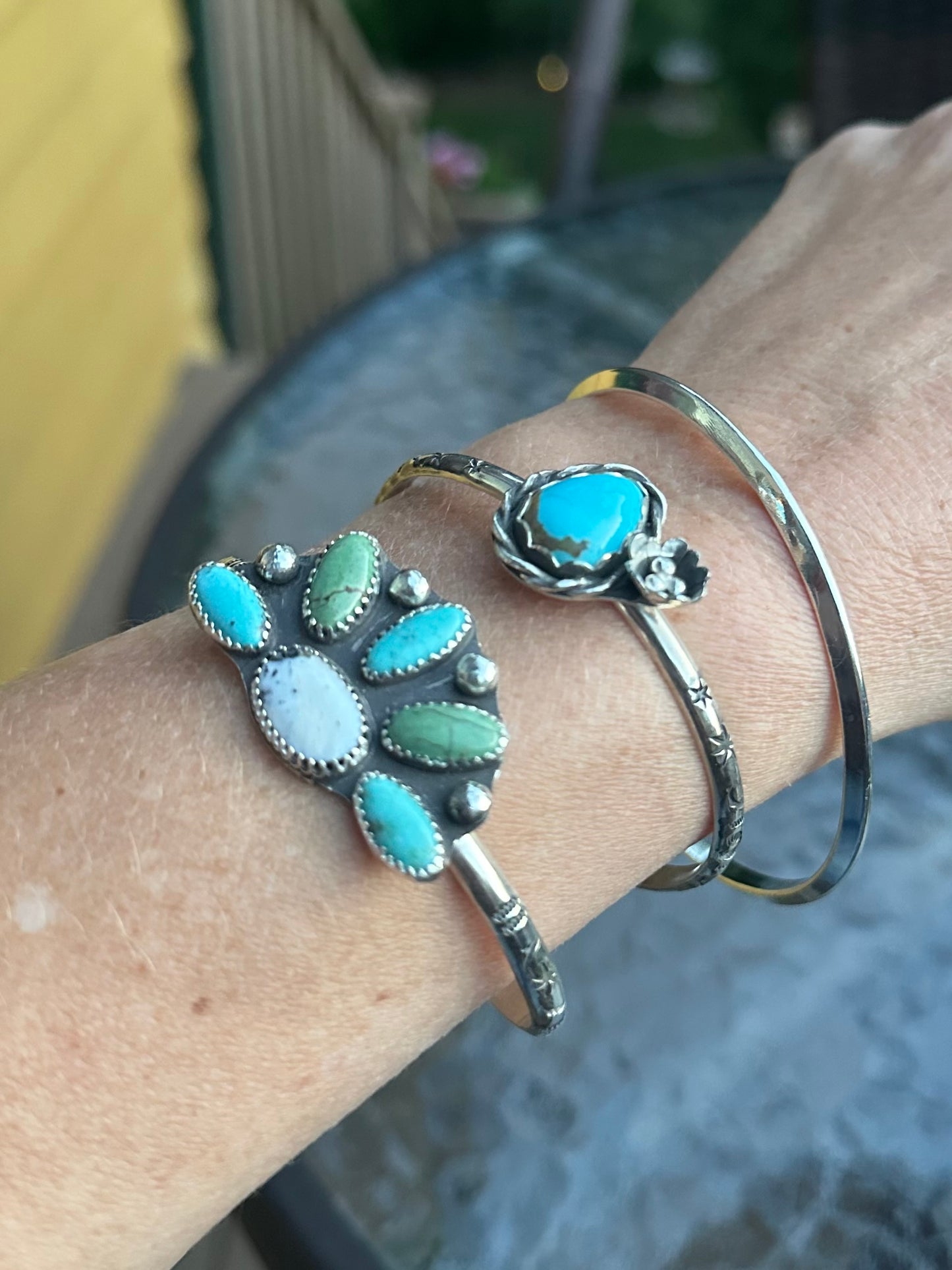 Turquoise Floral Cuff Bracelet