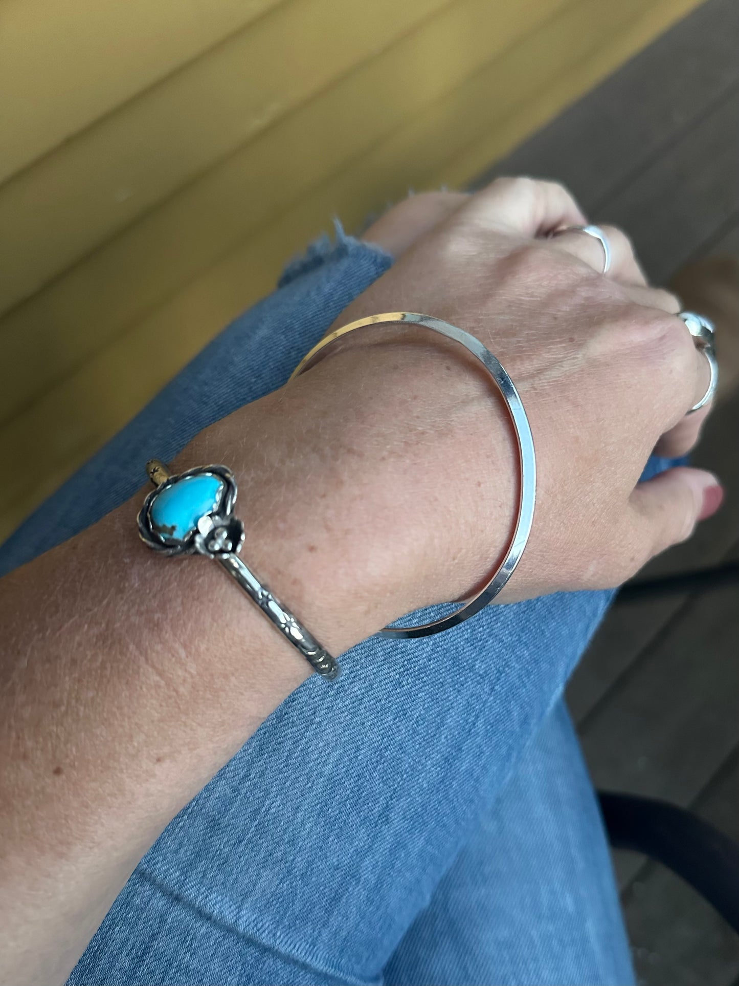 Turquoise Floral Cuff Bracelet
