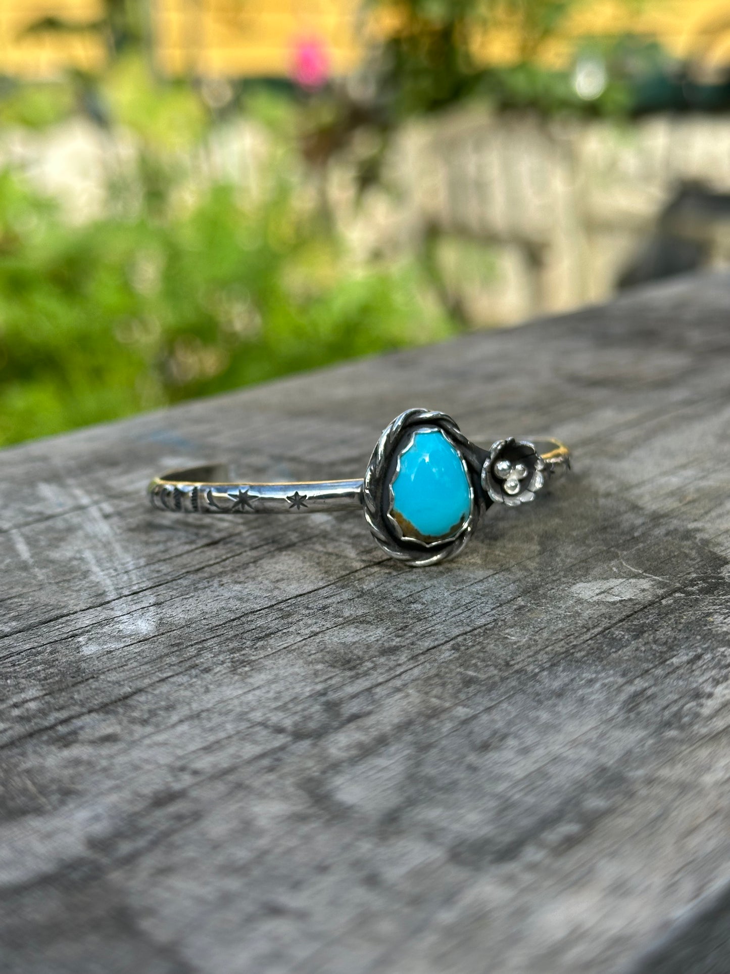 Turquoise Floral Cuff Bracelet