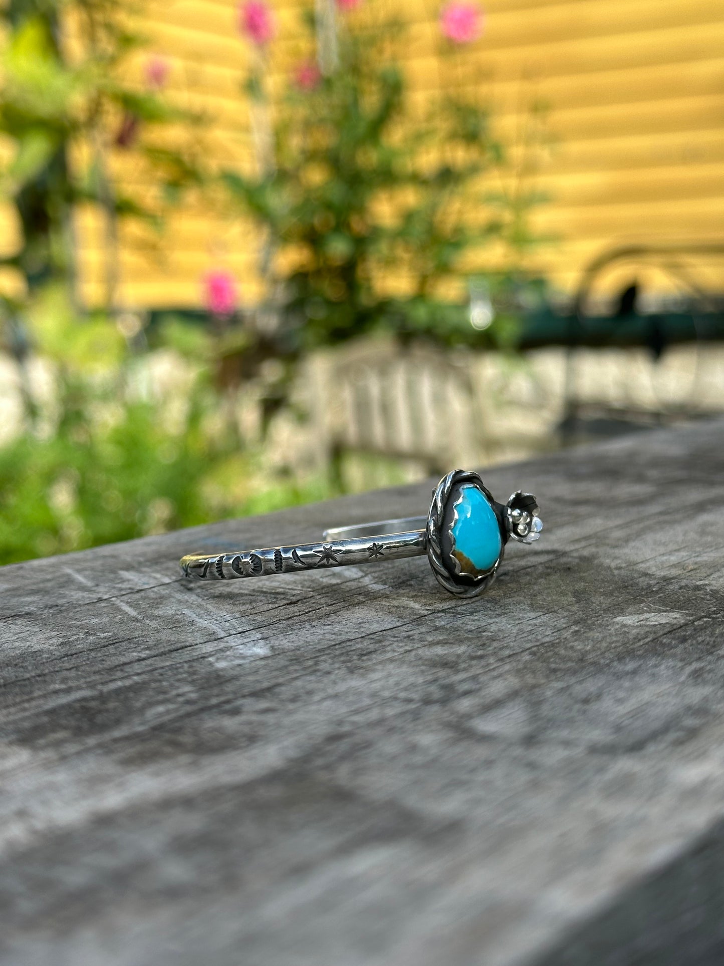 Turquoise Floral Cuff Bracelet