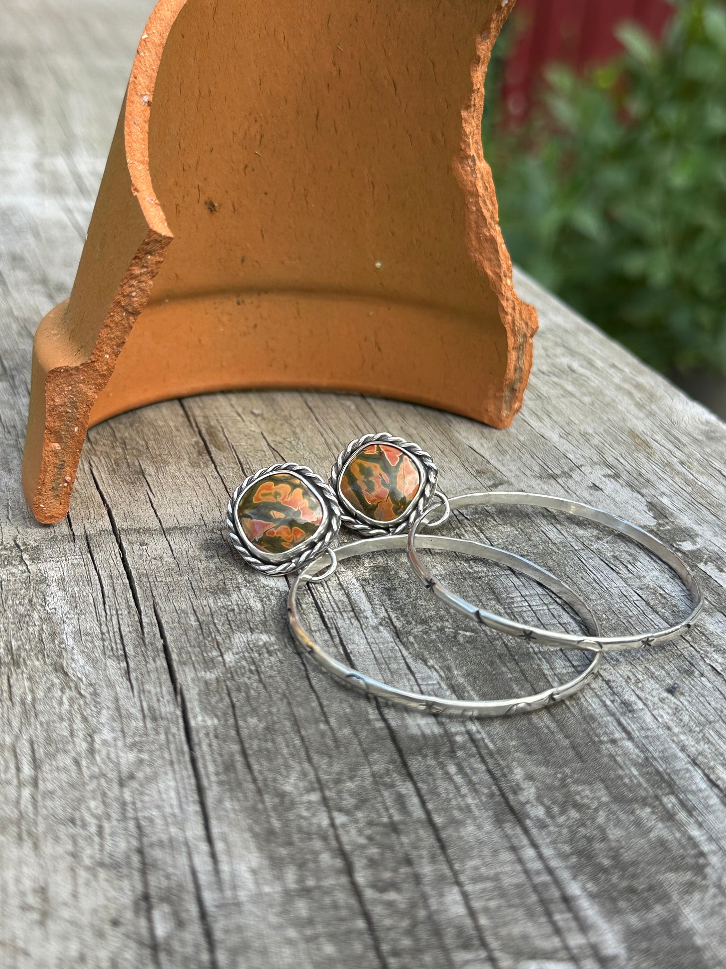 Red Creek Jasper Hoop Earrings