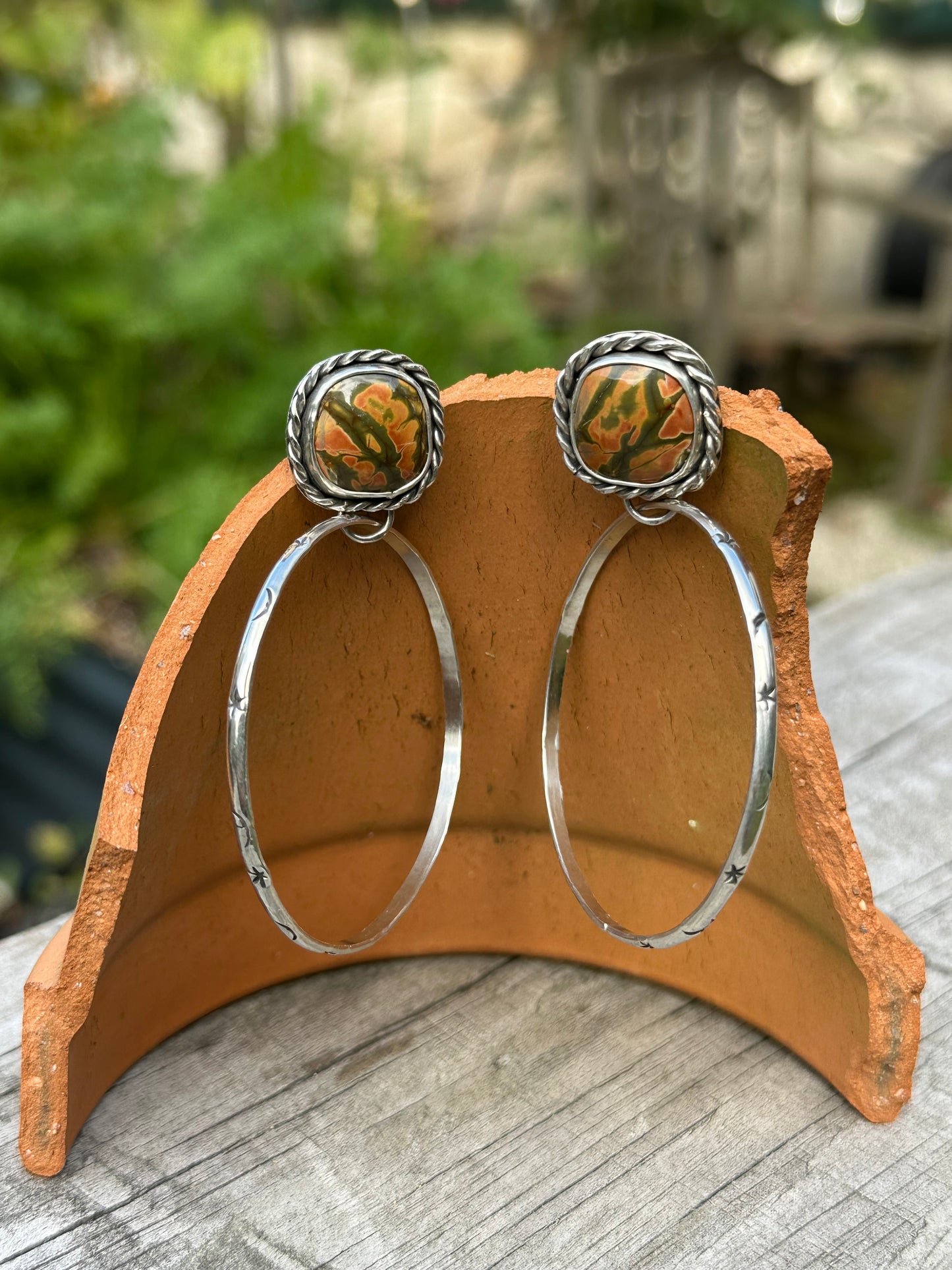 Red Creek Jasper Hoop Earrings