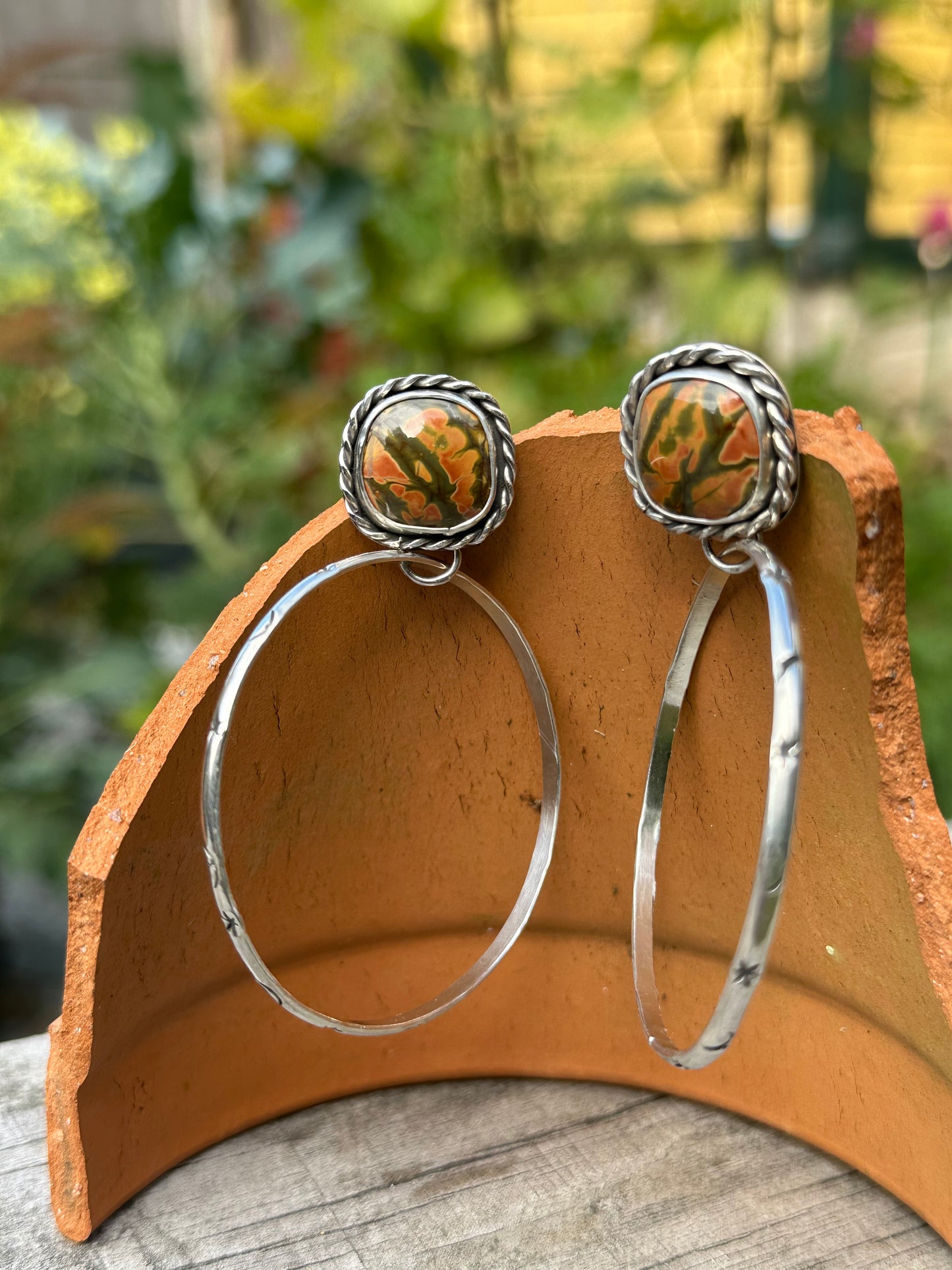 Red Creek Jasper Hoop Earrings
