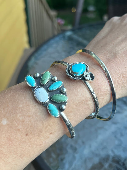 Turquoise Floral Cuff Bracelet