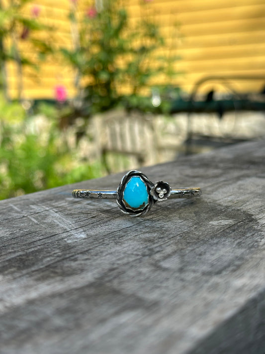 Turquoise Floral Cuff Bracelet