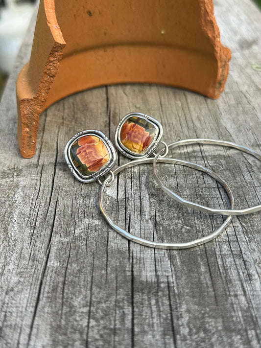Red Creek Jasper hoop earrings