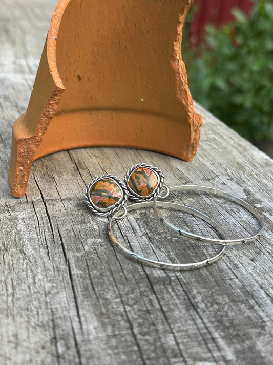 Red Creek Jasper Hoop Earrings