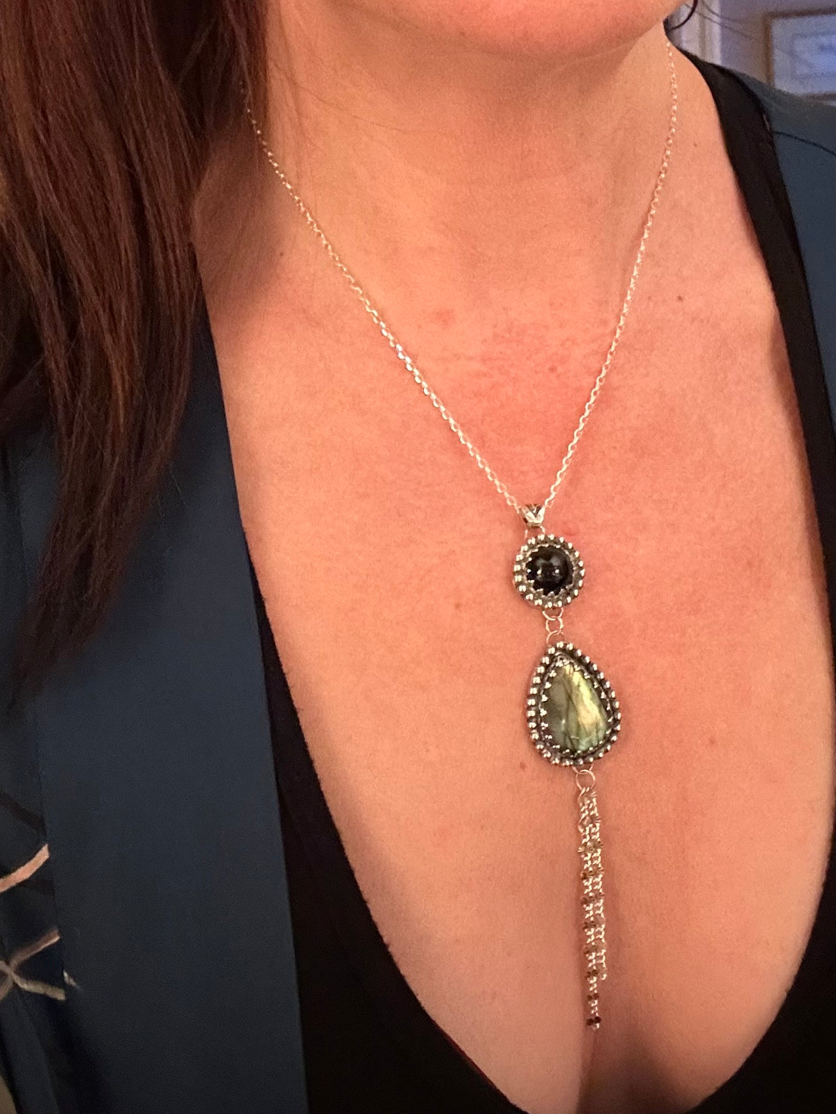 Winters End Onyx & Labradorite Necklace
