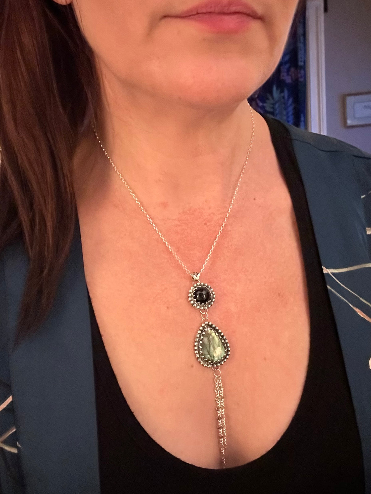 Winters End Onyx & Labradorite Necklace
