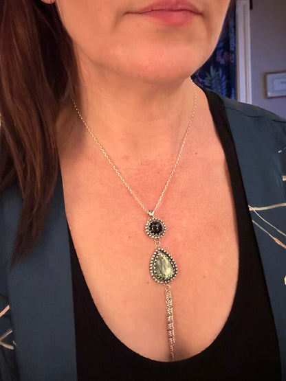 Winters End Onyx & Labradorite Necklace