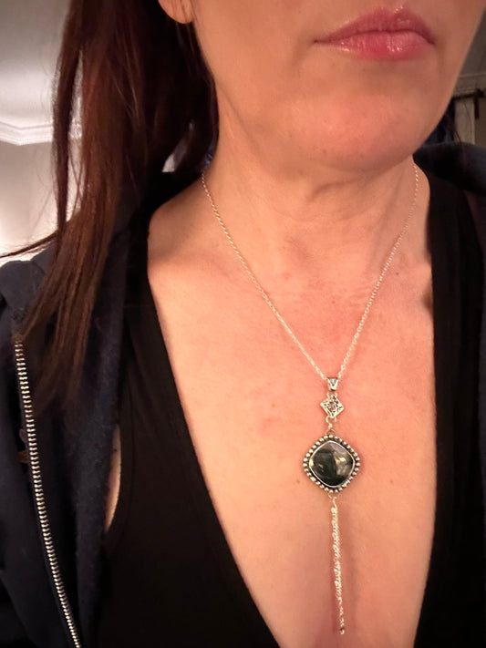Winter's End Moss Agate Necklace