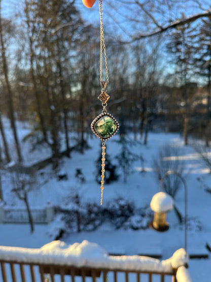 Winter's End Moss Agate Necklace