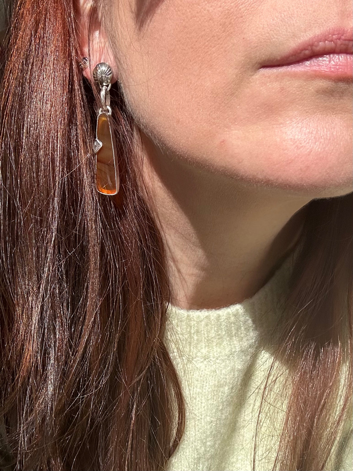 Seashell Agate drop earrings