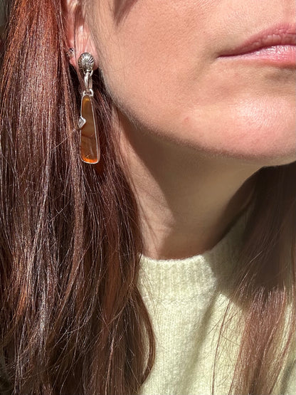Seashell Agate drop earrings