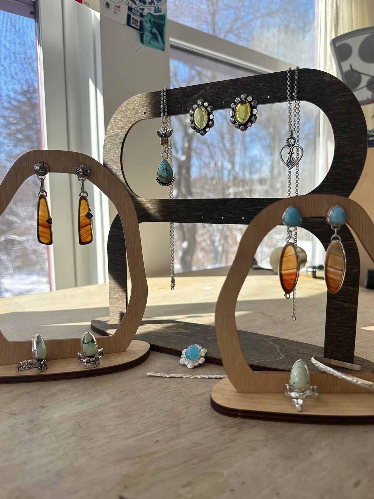 Seashell Agate drop earrings