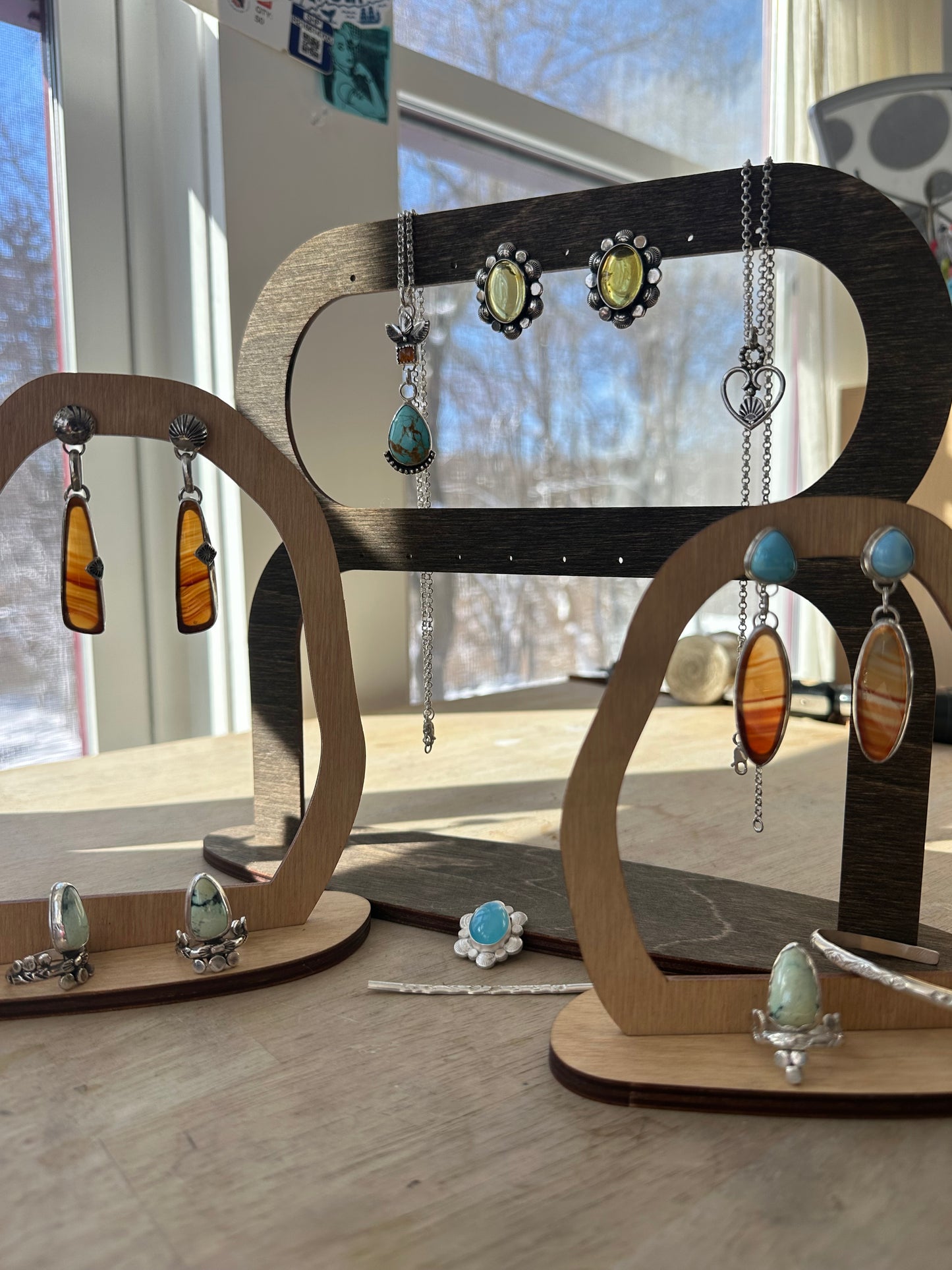 Blue Skies Orange Sunset Earrings