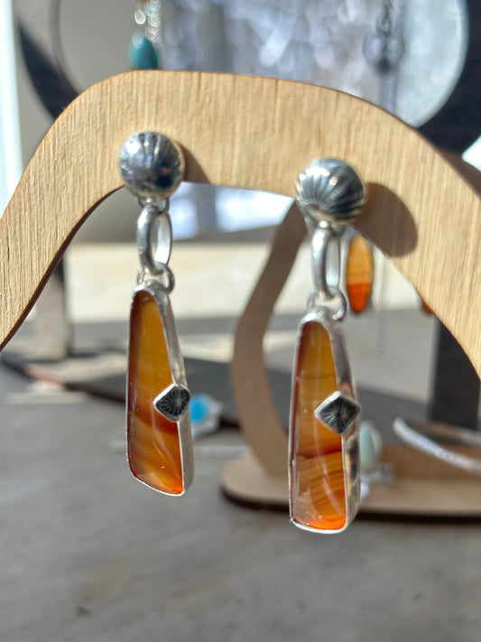 Seashell Agate drop earrings