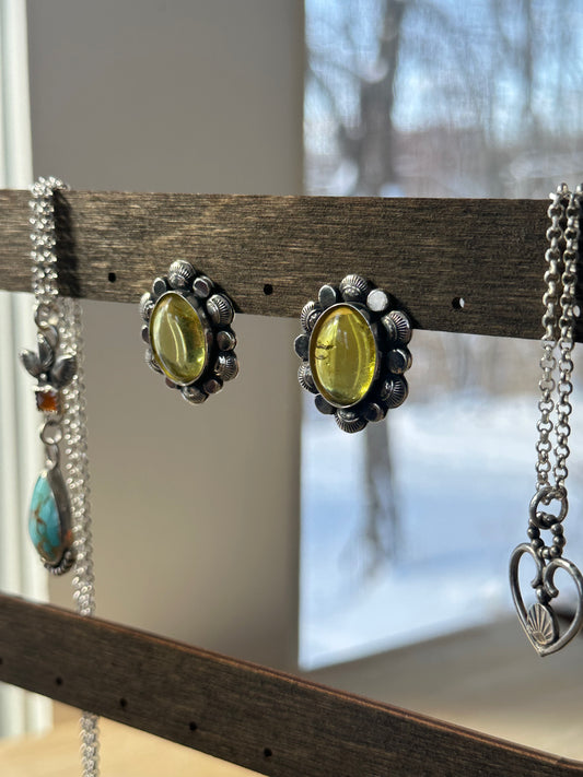 Golden Amber Shell earrings