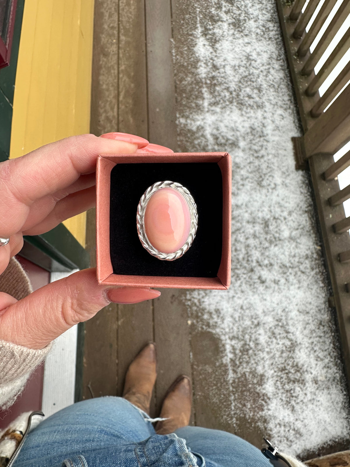Pink Conch Shell Lasso Ring  F~T~S