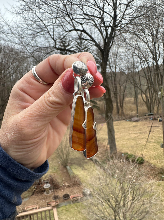 Seashell Agate drop earrings