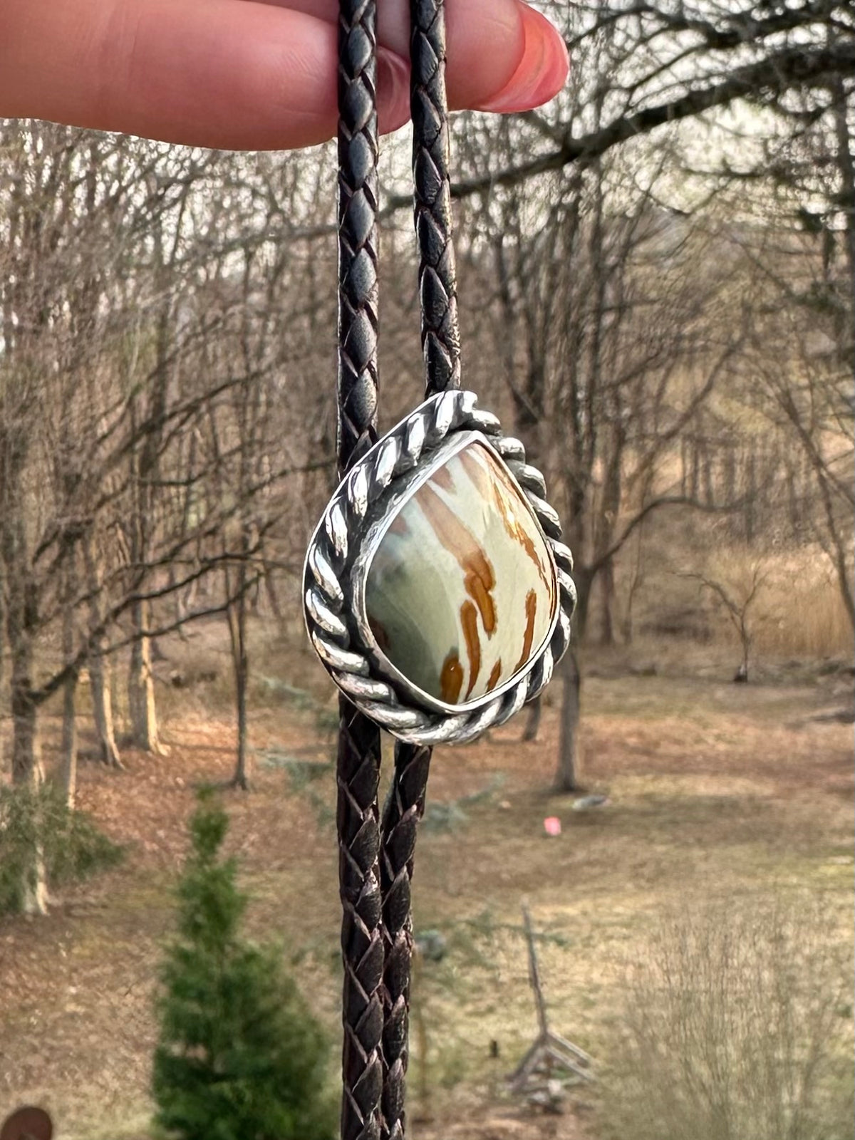 Owyhee Jasper Bolo M~T~O (Pointed Pear)