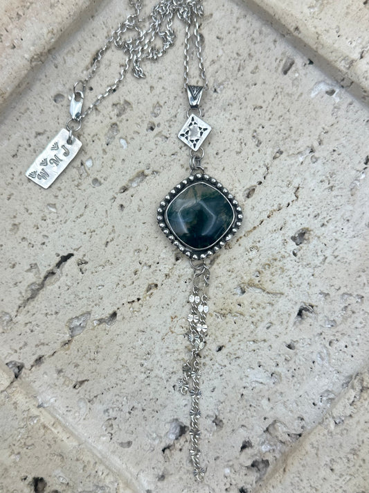 Winter's End Moss Agate Necklace