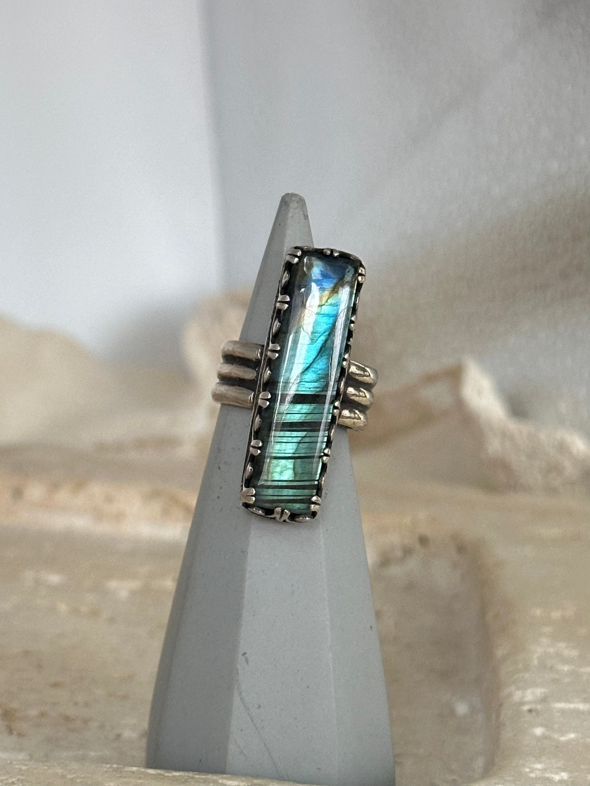 Teal Labradorite Ring
