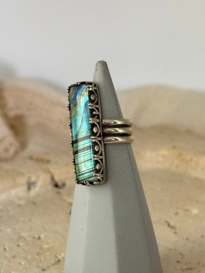 Teal Labradorite Ring