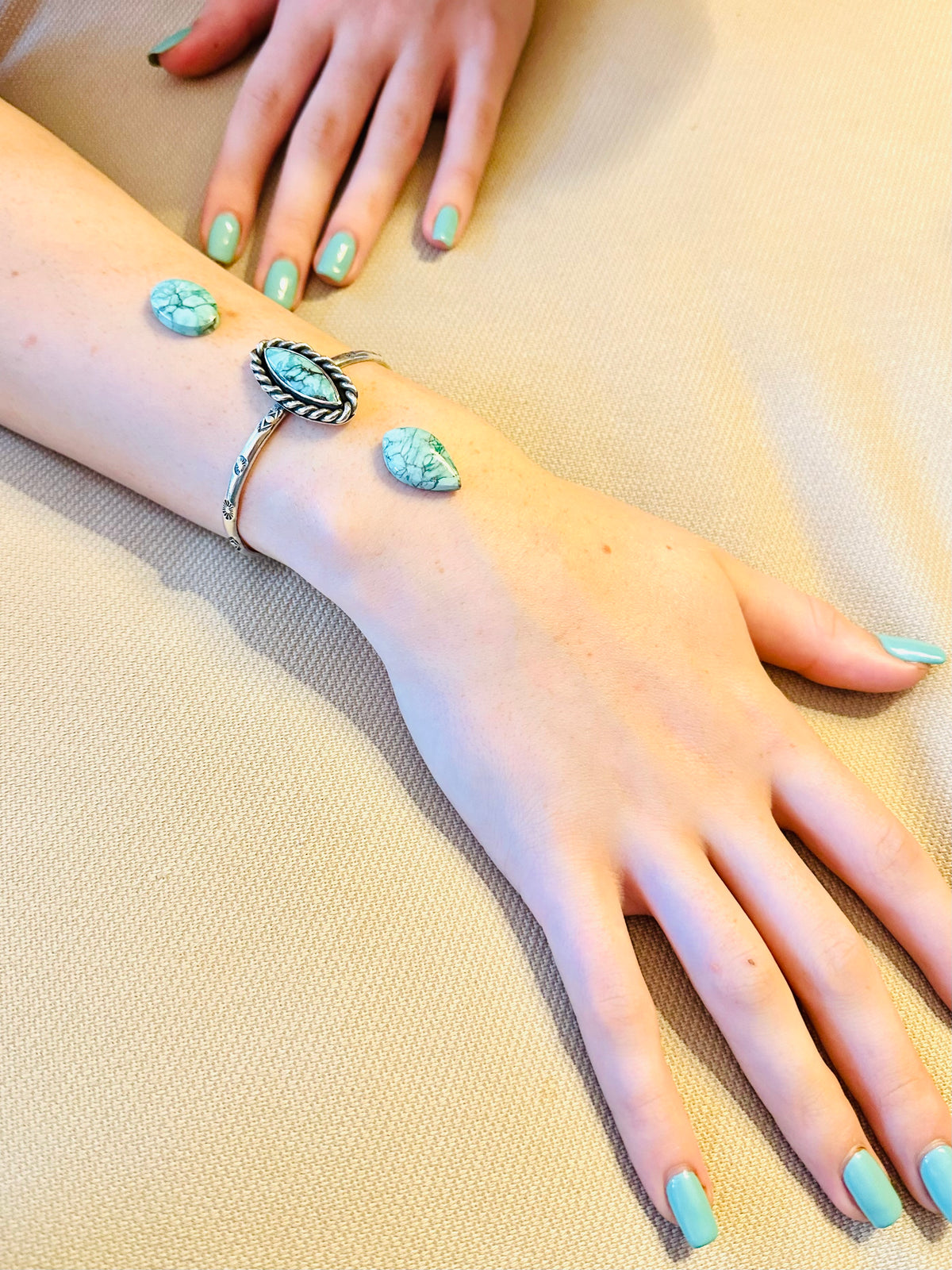 Carmel Mountain Variscite Cuff  M~T~O (Oval)