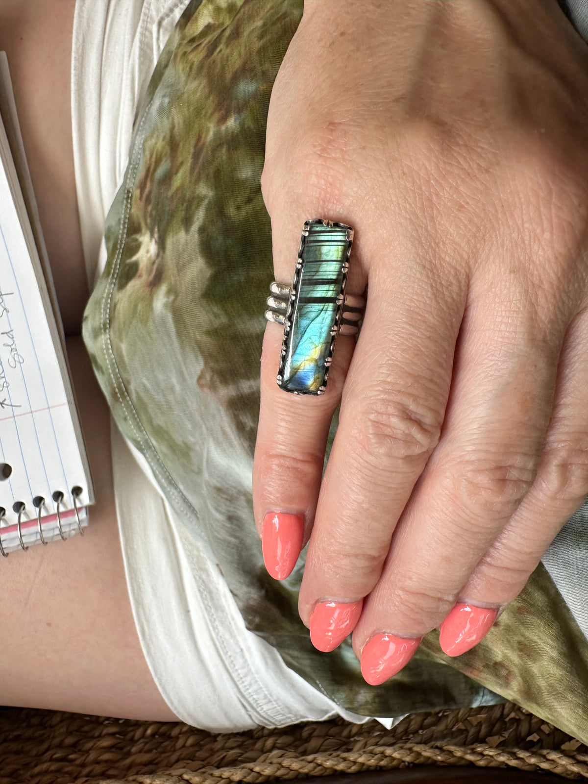 Teal Labradorite Ring