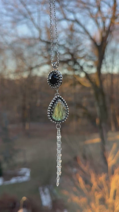 Winters End Onyx & Labradorite Necklace