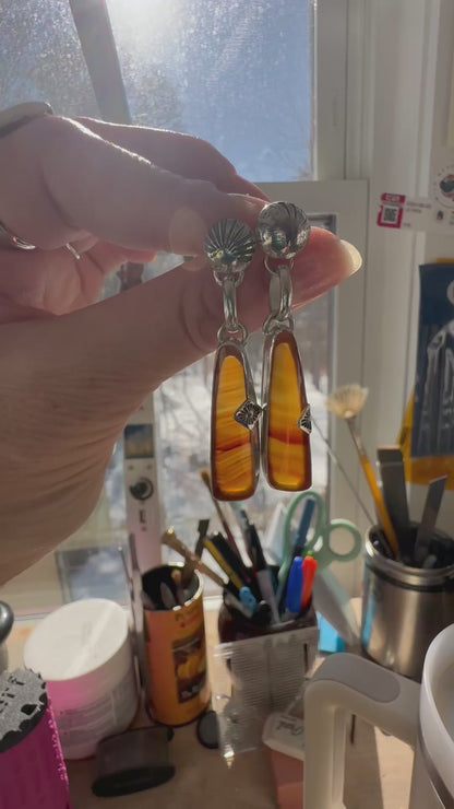 Seashell Agate drop earrings