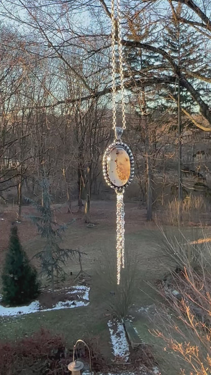 Winters End Snowy Agate Necklace